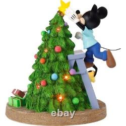 New PRECIOUS MOMENTS DISNEY Figurine MICKEY PLUTO CHIP DALE Christmas Tree LED