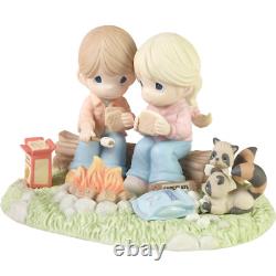 New PRECIOUS MOMENTS Figurine CAMPFIRE COUPLE Raccoon Limited Edition 232005