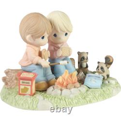 New PRECIOUS MOMENTS Figurine CAMPFIRE COUPLE Raccoon Limited Edition 232005