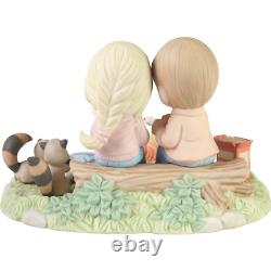 New PRECIOUS MOMENTS Figurine CAMPFIRE COUPLE Raccoon Limited Edition 232005