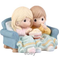 New PRECIOUS MOMENTS Figurine LIFE IS BUTTER TOGETHER Love Couple Popcorn TV