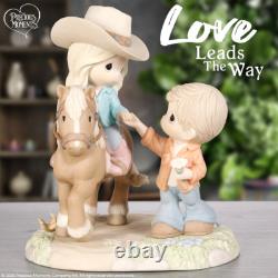 New PRECIOUS MOMENTS Figurine LOVE LEEDS THE WAY Cowgirl Horse Ride Couple LTD