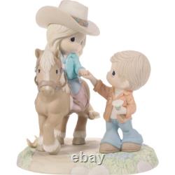 New PRECIOUS MOMENTS Figurine LOVE LEEDS THE WAY Cowgirl Horse Ride Couple LTD