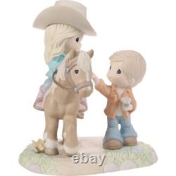 New PRECIOUS MOMENTS Figurine LOVE LEEDS THE WAY Cowgirl Horse Ride Couple LTD