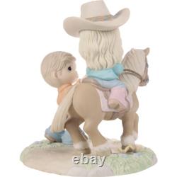 New PRECIOUS MOMENTS Figurine LOVE LEEDS THE WAY Cowgirl Horse Ride Couple LTD