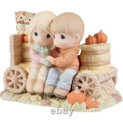 New PRECIOUS MOMENTS Figurine PUMPKIN PATCH Corn Farm Wagon Owl Fall Love LTD