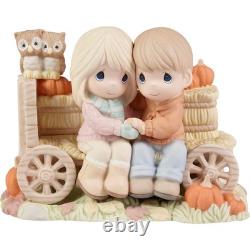 New PRECIOUS MOMENTS Figurine PUMPKIN PATCH Owl Farm Love Fall LIMITED EDITION