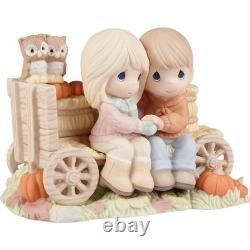 New PRECIOUS MOMENTS Figurine PUMPKIN PATCH Owl Farm Love Fall LIMITED EDITION