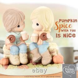 New PRECIOUS MOMENTS Figurine PUMPKIN SPICE LATTE Friends Sisters Donut Coffee