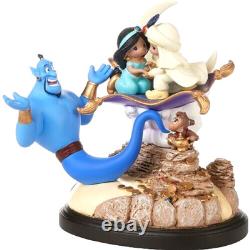 New PRECIOUS MOMENTS Musical Figurine ALADDIN Jasmine Genie Abu Music Box