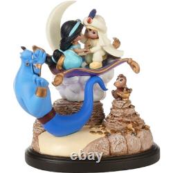 New PRECIOUS MOMENTS Musical Figurine ALADDIN Jasmine Genie Abu Music Box