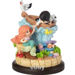 New PRECIOUS MOMENTS Musical Figurine LITTLE MERMAID ARIEL ERIC Love Music Box