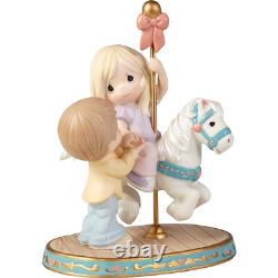 New PRECIOUS MOMENTS Porcelain Figurine CAROUSEL Marry Go Round Love Couple