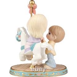 New PRECIOUS MOMENTS Porcelain Figurine CAROUSEL Marry Go Round Love Couple