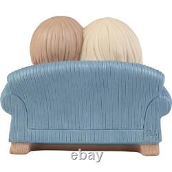 New PRECIOUS MOMENTS Porcelain Figurine POPCORN LOVE COUPLE Watch TV on Couch
