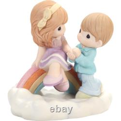 New PRECIOUS MOMENTS Propose Figurine RAINBOW BRIDGE Cloud Love Couple Statue