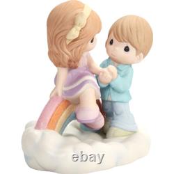 New PRECIOUS MOMENTS Propose Figurine RAINBOW BRIDGE Cloud Love Couple Statue