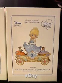 PRECIOUS MOMENTS Disney Showcase PRINCESS BIRTHDAY TRAIN 7 Set Lot Ariel Aurora