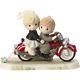 $ Precious Moments Figurine Wedding Couple Cake Topper Statue Motorcycle Biker