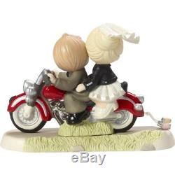 $ PRECIOUS MOMENTS Figurine WEDDING COUPLE Cake Topper Statue MOTORCYCLE BIKER