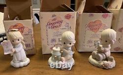 PRECIOUS MOMENTS GROWING IN GRACE 9 FIGURINES Infant through age 8 with boxes