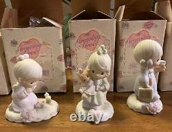 PRECIOUS MOMENTS GROWING IN GRACE 9 FIGURINES Infant through age 8 with boxes