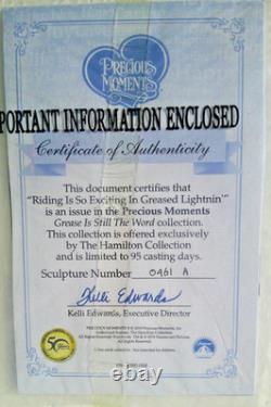 PRECIOUS MOMENTS Riding Is So Exciting In Greased Lightnin BRAND NEW & RARE
