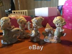PRECIOUS MOMENTS SEA OF FRIENDSHIP FIGURINES Set Of 4 WithBoxes