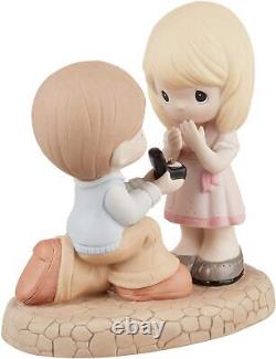 Porcelain Figurine Precious Moments Will You Marry Me Multicolour Bisque Marriag