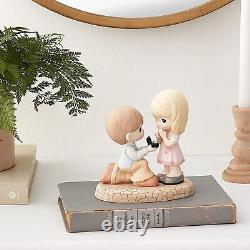 Porcelain Figurine Precious Moments Will You Marry Me Multicolour Bisque Marriag
