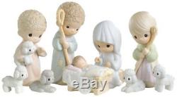 Prec Moments Bisque 9pc Nativity withCD and Storybook 610043 Come Let Us Adore Him