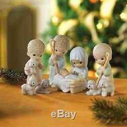 Prec Moments Bisque 9pc Nativity withCD and Storybook 610043 Come Let Us Adore Him