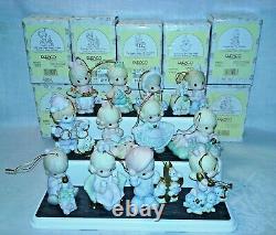 Precious Moments 12 Days Of Christmas Ornaments Complete Set Great Condition