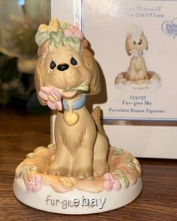 Precious Moments #133037 Fur-Give Me Cute Dog With a Flower In Mouth Rare