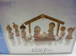 Precious Moments 13 Piece Deluxe Set Nativity Includes Stable 2008 L-1