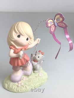 Precious Moments #143024 You Lift My Spirits Girl and Kitten withButterfly Kite