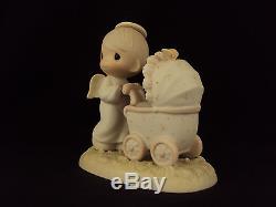 Precious Moments, 16012, Baby's First Trip, Olive Branch, 1985 RARE FIND