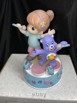 Precious Moments 163102 Purple CARE BEARS Harmony Bear & Girl MUSIC BOX New