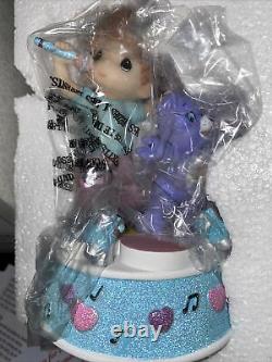 Precious Moments 163102 Purple CARE BEARS Harmony Bear & Girl MUSIC BOX New