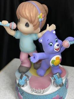 Precious Moments 163102 Purple CARE BEARS Harmony Bear & Girl MUSIC BOX New