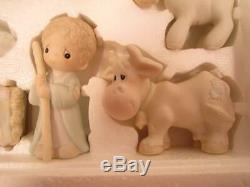 Precious Moments 1982 Porcelain Nativity 11 Pc Miniature Come Let Us Adore Him