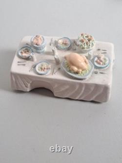 Precious Moments 1991 Miniature Pewter Figurine Set THANKSGIVING DINNER TIME