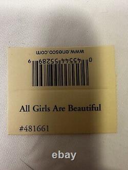Precious Moments 1998 All Girls Are Beautiful With Black Lacquer Display Board