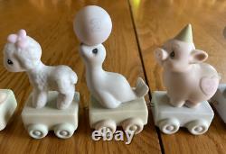 Precious Moments 19pc Birthday Train Set Baby Thru Age 16 (0-16) + Clown + Frame