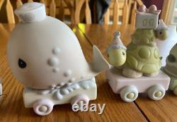 Precious Moments 19pc Birthday Train Set Baby Thru Age 16 (0-16) + Clown + Frame
