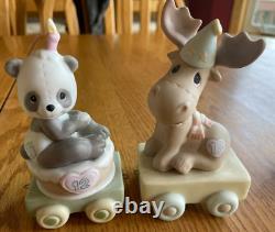 Precious Moments 19pc Birthday Train Set Baby Thru Age 16 (0-16) + Clown + Frame