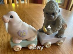 Precious Moments 19pc Birthday Train Set Baby Thru Age 16 (0-16) + Clown + Frame