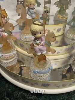 Precious Moments 3 Tier Mirrored Carousel with 12 figurines 2002 Enesco RARE