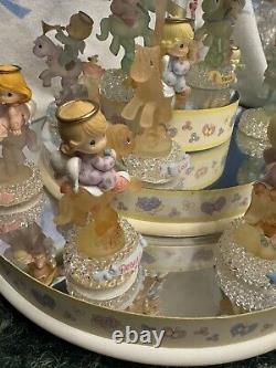 Precious Moments 3 Tier Mirrored Carousel with 12 figurines 2002 Enesco RARE