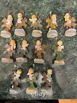 Precious Moments 3 Tier Mirrored Carousel with 12 figurines 2002 Enesco RARE